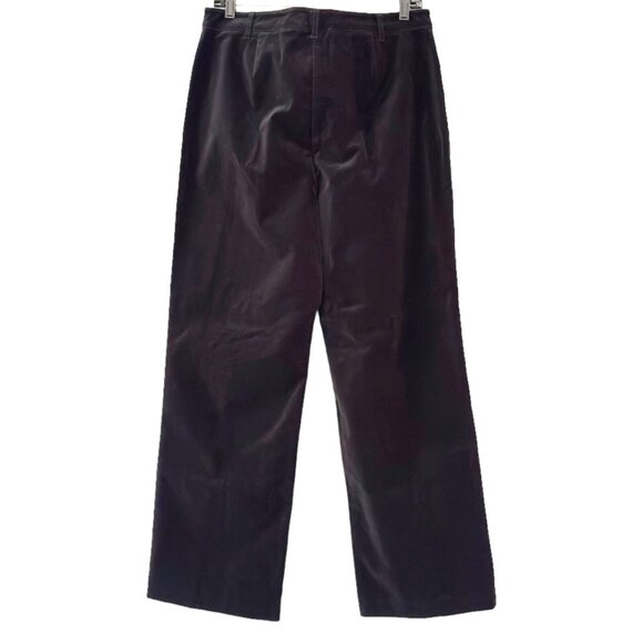 NEW Vintage Ann Taylor Black Velvet Straight Leg Pant Career Velour High Rise 10 - Picture 2 of 14